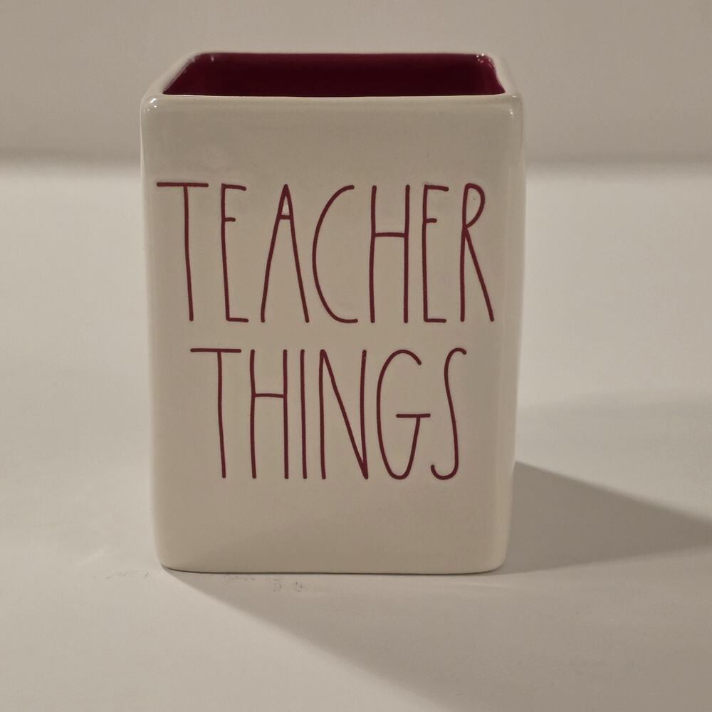 Rae Dunn “Teacher Things” Ceramic Holder Farmhouse Desk Decor Classroom Decor